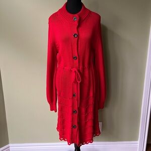 ⭐️ TAKE 50% OFF ⭐️ RED Valentino Rare Knit Crochet Rosso Bubble Sleeve Cardigan